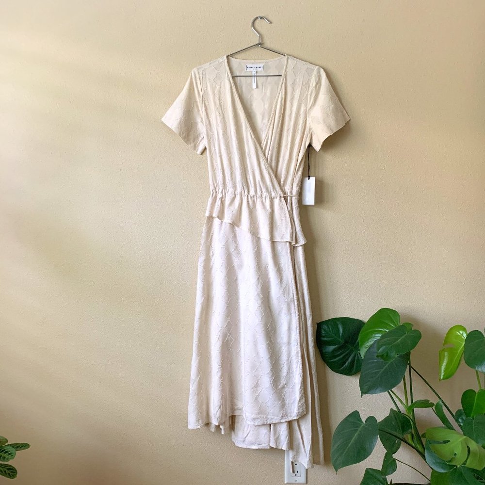apiece apart cabo wrap dress in cream / sz- XS / orig $395